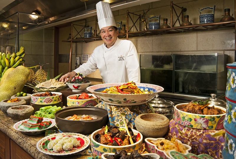 Chef Paul Then with this lip-smacking Peranakan dishes. Photo courtesy of Orchard Hotel 